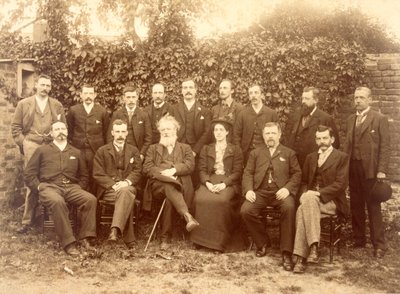 William Morris, photographed with the Staff at Kelmscott Press by English Photographer